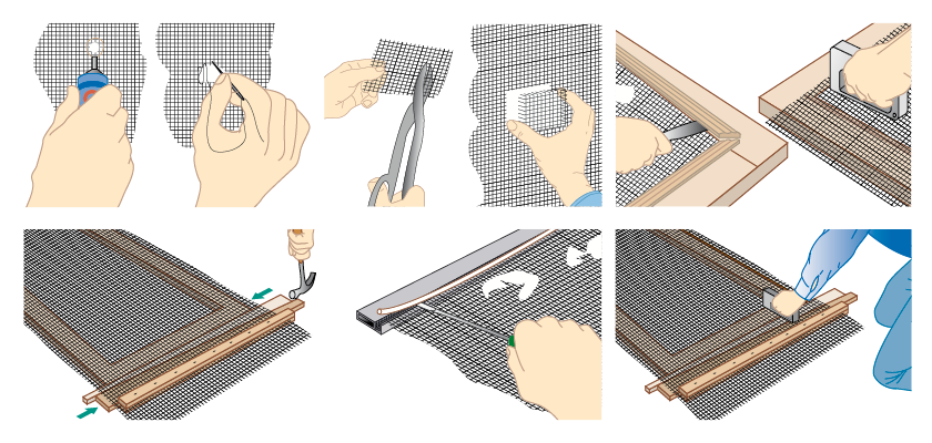 Repairing a flyscreen diagram